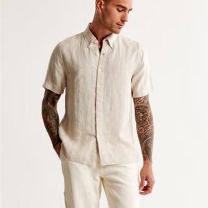 Abercrombie Summer Linen-Blend Button-Up Shirt
